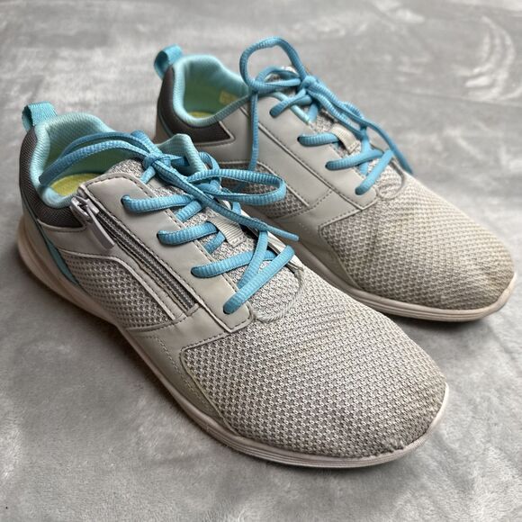 Vionic Lyla Women’s Size 10 Wide Gray Mesh Walking Shoes with Teal Laces - Picture 2 of 11